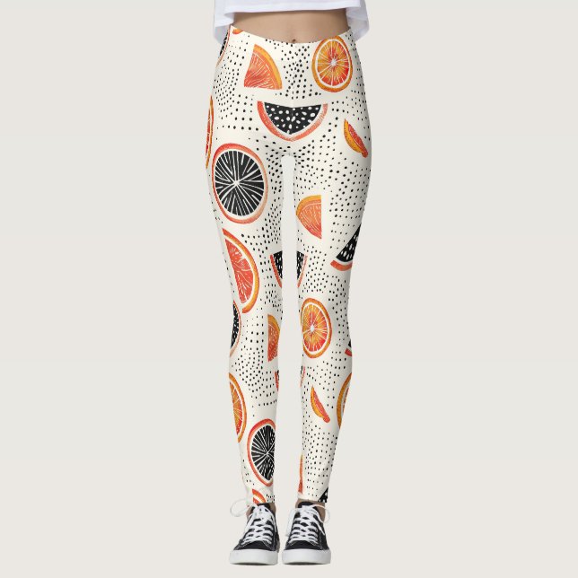 Leggings Rayas audaces de rodajas de cítrico (1) (Anverso)