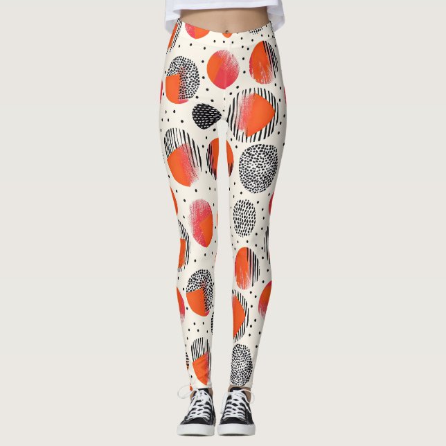 Leggings Rayas audaces de rodajas de cítrico (10) (Anverso)