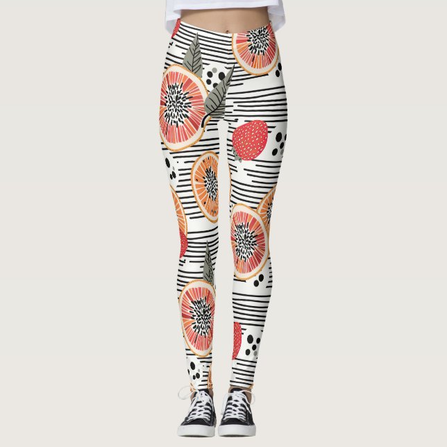 Leggings Rayas audaces de rodajas de cítrico (7) (Anverso)