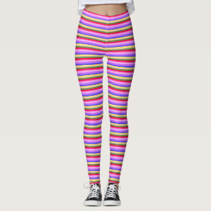 Leggings Rayas: azul morado verde amarillo Naranja rosa roj