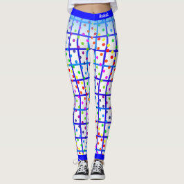 Leggings Rayas azules Arcoiris Polkadot en tu propio color