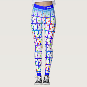 Leggings Rayas azules Arcoiris Polkadot en tu propio color