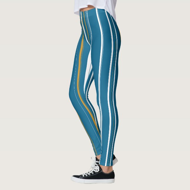 Leggings Rayas azules blancas y amarillas (Izquierda)