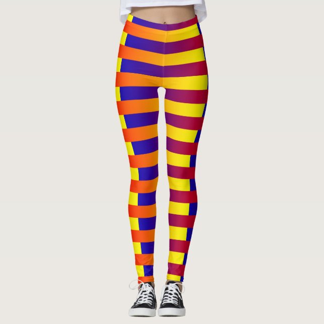 Leggings Rayas Azules Rojas Amarillas (Anverso)
