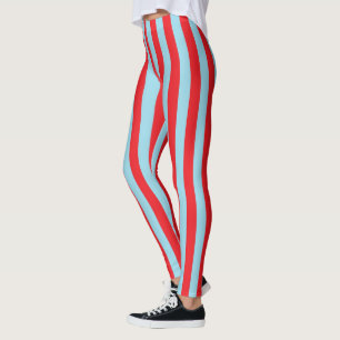 Leggings Rayas azules rojas y en colores pastel verticales