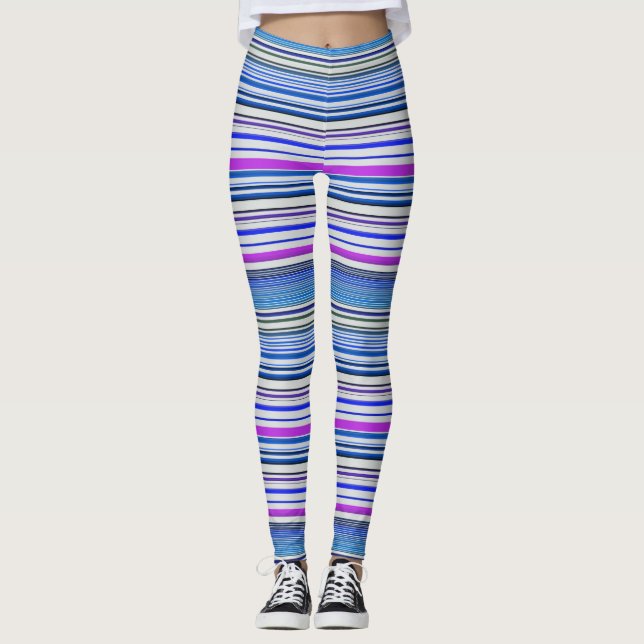 Leggings Rayas azules violetas (Anverso)
