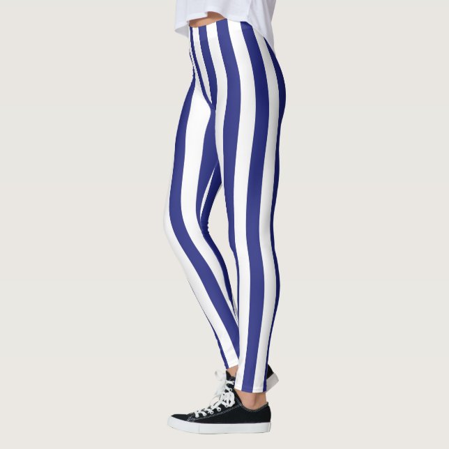 Leggings Rayas azules y blancas verticales (Izquierda)