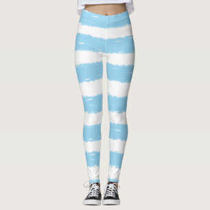 Leggings Rayas blancas azul cielo bonito