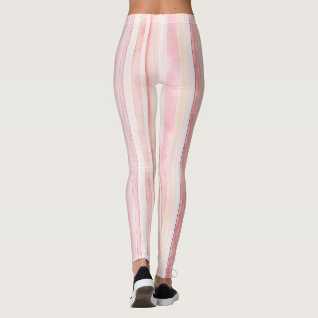 Leggings Rayas blancas de Rubor de color rosado (Reverso)