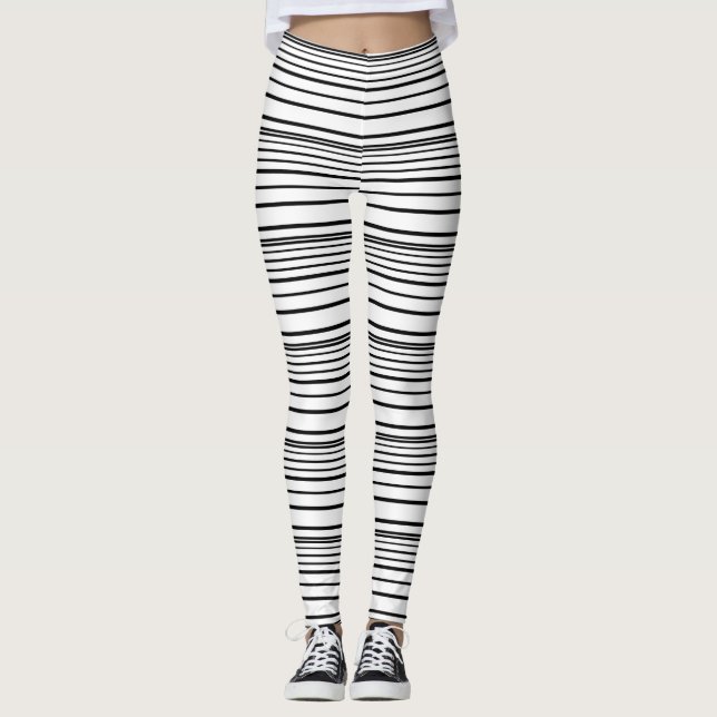 Leggings Rayas blancas negras cortas (Anverso)