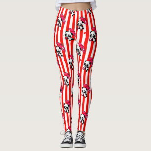 Leggings Rayas blancas rojas