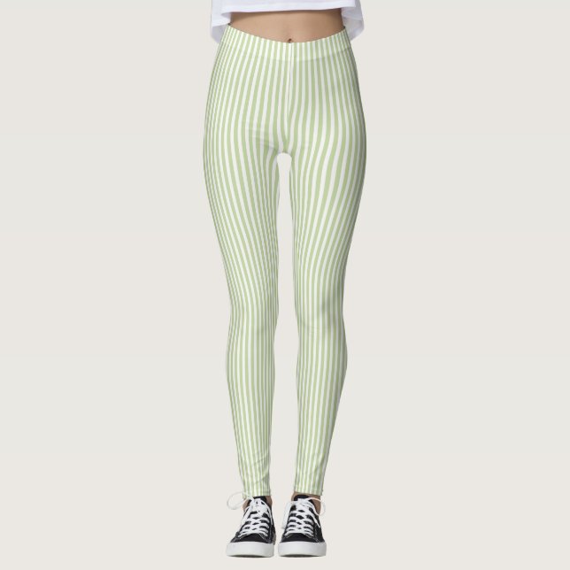 Leggings Rayas Blancas Verdes (Anverso)