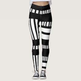 Leggings Rayas.Blanco negro 01