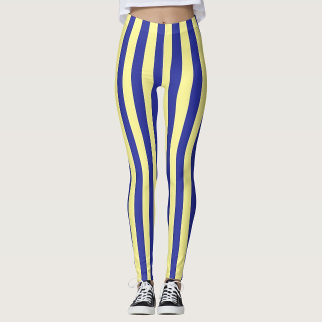 Leggings Rayas blandas verticales amarillas y azules (Anverso)
