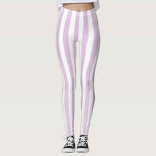 Leggings Rayas blandas verticales en blanco y violeta