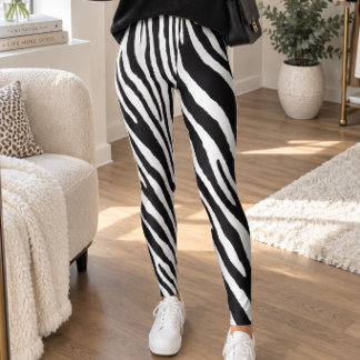 Leggings Rayas Clásicas de Cebra Salvaje