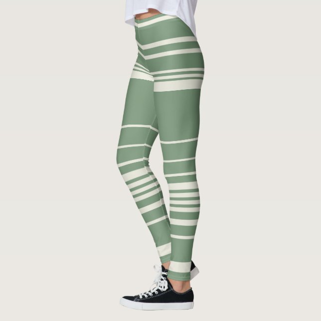 Leggings Rayas complejas en verde (Izquierda)