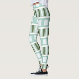 Leggings Rayas cuadradas verdes verde azuladas
