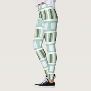 Leggings Rayas cuadradas verdes verde azuladas