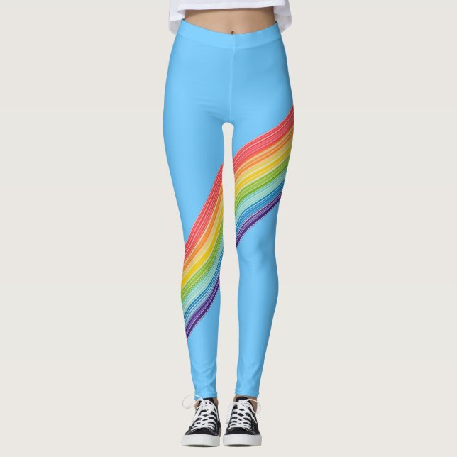 Leggings Rayas de arco iris diagonales (Anverso)