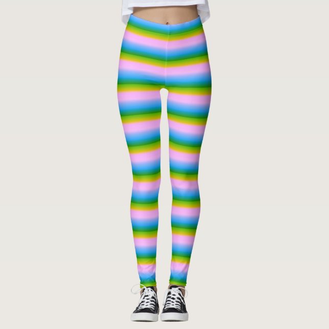 Leggings Rayas de arcoíris coquetas (Anverso)