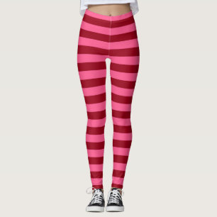 Leggings Rayas de Borgoña y de las rosas fuertes