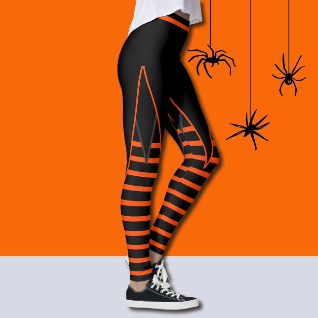 Leggings Rayas De Bruja En La Falda Naranja Y Burro Negro (Subido por el creador)