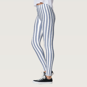 Leggings Rayas de caramelo azul gris y blanco