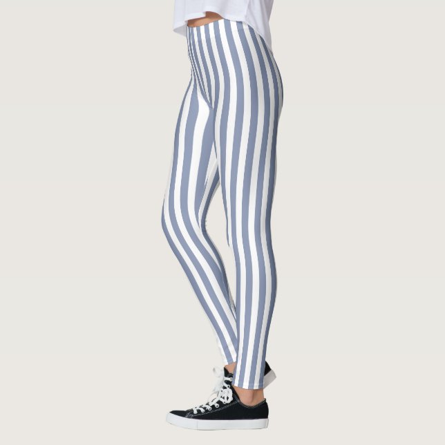 Leggings Rayas de caramelo azul gris y blanco (Izquierda)