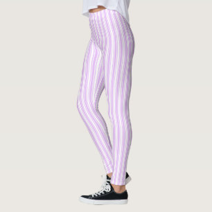 Leggings Rayas de caramelo blanco y púrpura