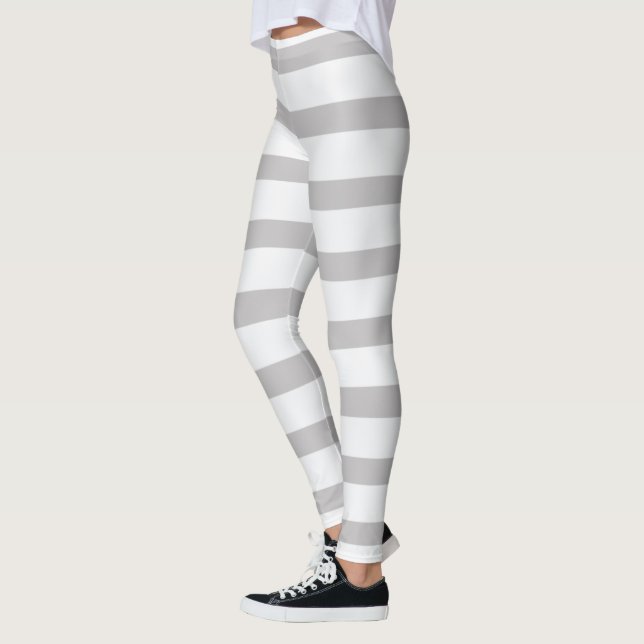 Leggings Rayas de Caramelo Grises Blancas (Izquierda)