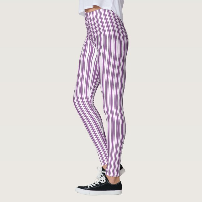 Leggings Rayas de caramelo morado y blanco (Izquierda)