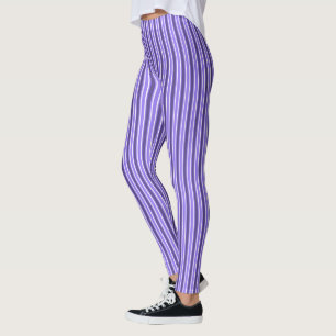 Leggings Rayas de caramelo morado y blanco