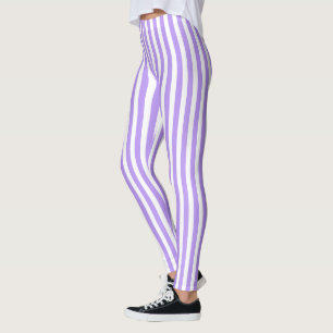 Leggings Rayas de caramelo morado y blanco