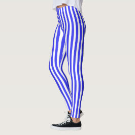 Leggings Rayas de caramelos azules y blancos reales