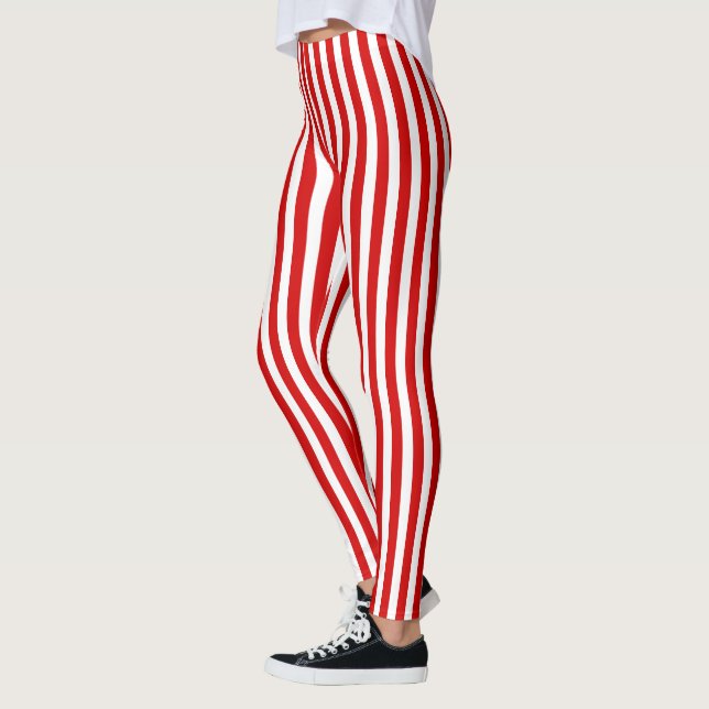 Leggings Rayas de caramelos rojas y blancas (Izquierda)