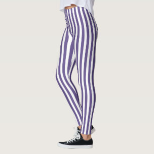 Leggings Rayas de caramelos ultravioletas y blancas