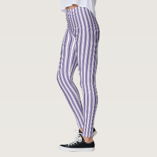 Leggings Rayas de caramelos ultravioletas y blancas