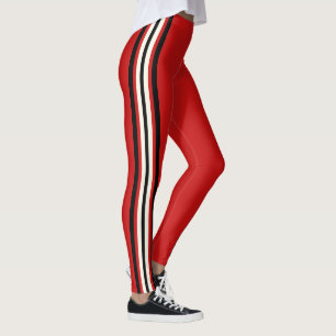 Leggings Rayas de Carreras roja