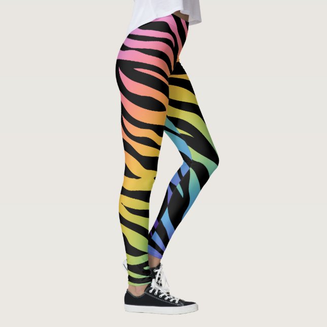 Leggings Rayas de cebra con estampado de gradiente de arcoí (Derecha)