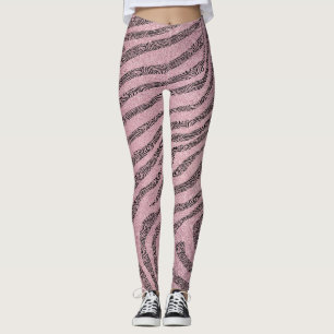 Leggings Rayas de cebra grecorromana en textura Purpurina r
