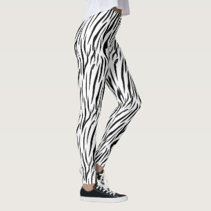 Leggings Rayas de cebra modernas en blanco y negro