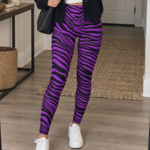 Leggings Rayas de cebra negras moradas