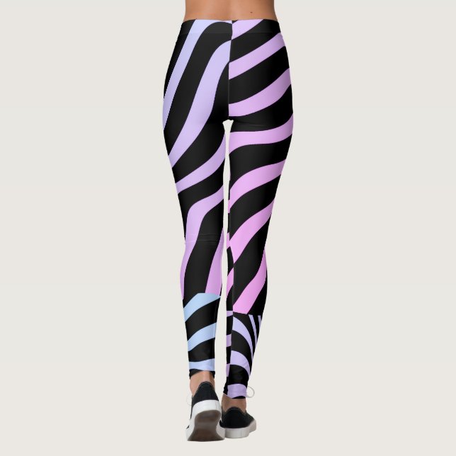 Leggings Rayas de cebra - Piernas de mujeres de cebra 3D (Reverso)