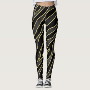Leggings Rayas de cebra: Resumen Monocromo sin soldadura.