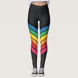 Leggings Rayas de chevron arcoiris sobre un elegante fondo 