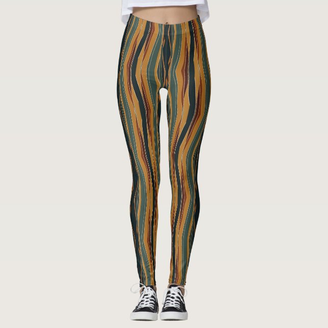 Leggings Rayas de Chevron en los tonos de la Tierra (Anverso)