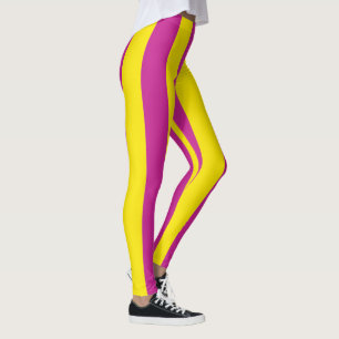 Leggings Rayas de color rosa y amarillo