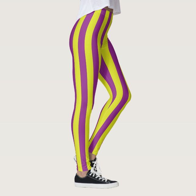 Leggings Rayas de cosecha moradas y amarillas (Derecha)