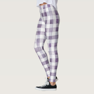 Leggings Rayas de Cuadro Purpura Blanco
